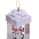 Сувенир с подсветкой Christmas «Подарок - Счастливый Снеговик» 5,5х11,5 см, белый