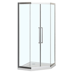 Душевое ограждение Azario OSAKA 900х900х1950 две сдвижные двери, прозрачное стекло 5 мм, профиль хром (AZ-092K2-90-CH-CL)