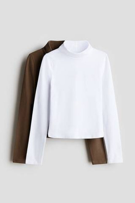 H&M Набор из двух водолазок, коричневый/белый