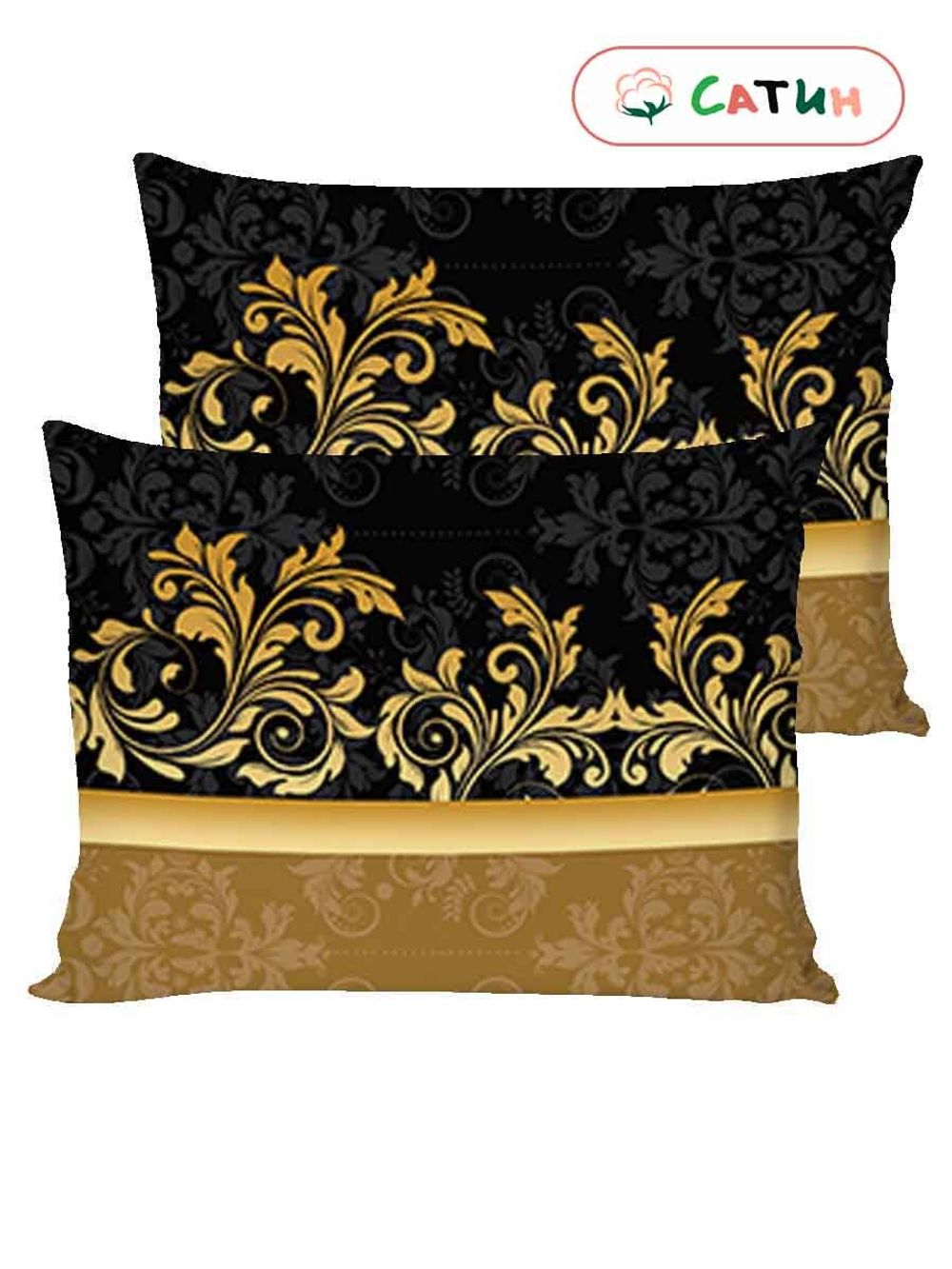 Постельное белье сатин Milky Garden "Афины" 2-спальное Наволочка 50х70 см 2 шт Простынь на резинке 160x200 см Пододеяльник 175x215 см