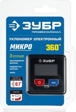 ЗУБР МИКРО, 4 Х 90°, ±0.1, электронный уровень-уклономер, Профессионал (34743)