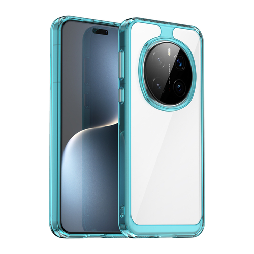 Усиленный защитный чехол для Huawei Honor Magic 7 Pro (мягкие боковые рамками бирюзового цвета)