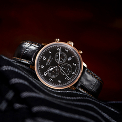 ZEPPELIN Hindenburg Collection Quartz Movement Men"s Watches Watch 40mm Black Dial Stainless Steel Case