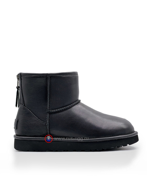 MINI ZIP LEATHER Black