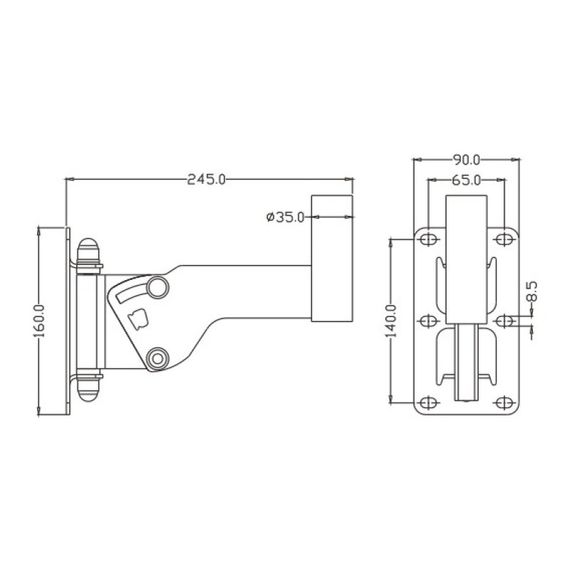 FDB Audio WMB35-S - настенное крепление для акустических систем с фланцем 35мм, длина 245мм.