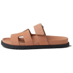 Hermes Round Toe Open Toe Slippers Women's Brown, H222297Z 59350