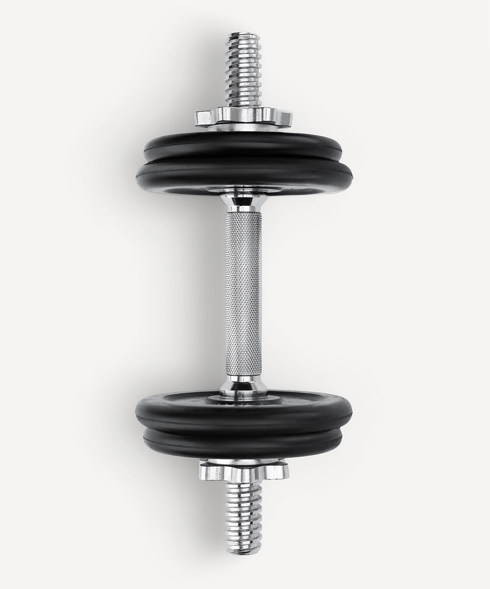 Гриф гантельный BB-107 d=25 мм, металлический, хромированный, 35 см