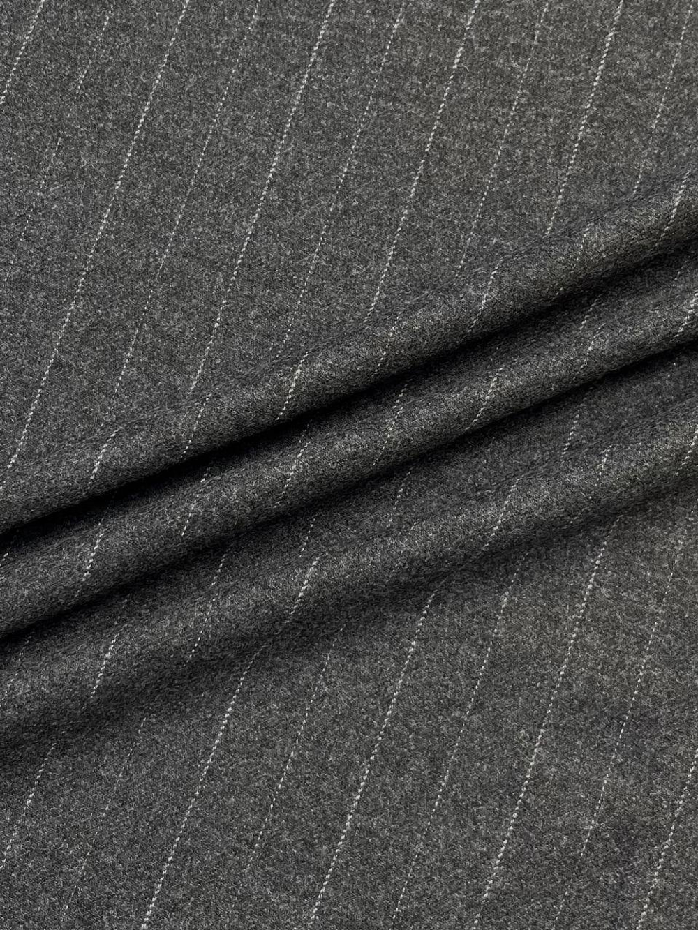 Шерсть с вискозой, п/э и эластаном серая в полоску