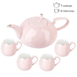 Чайный набор 5пр. " . Alissa" (4 персоны) v=1150/280 мл (подарочная упаковка)