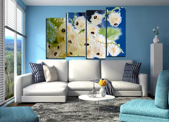 Модульная картина"Прозрачная смородина"