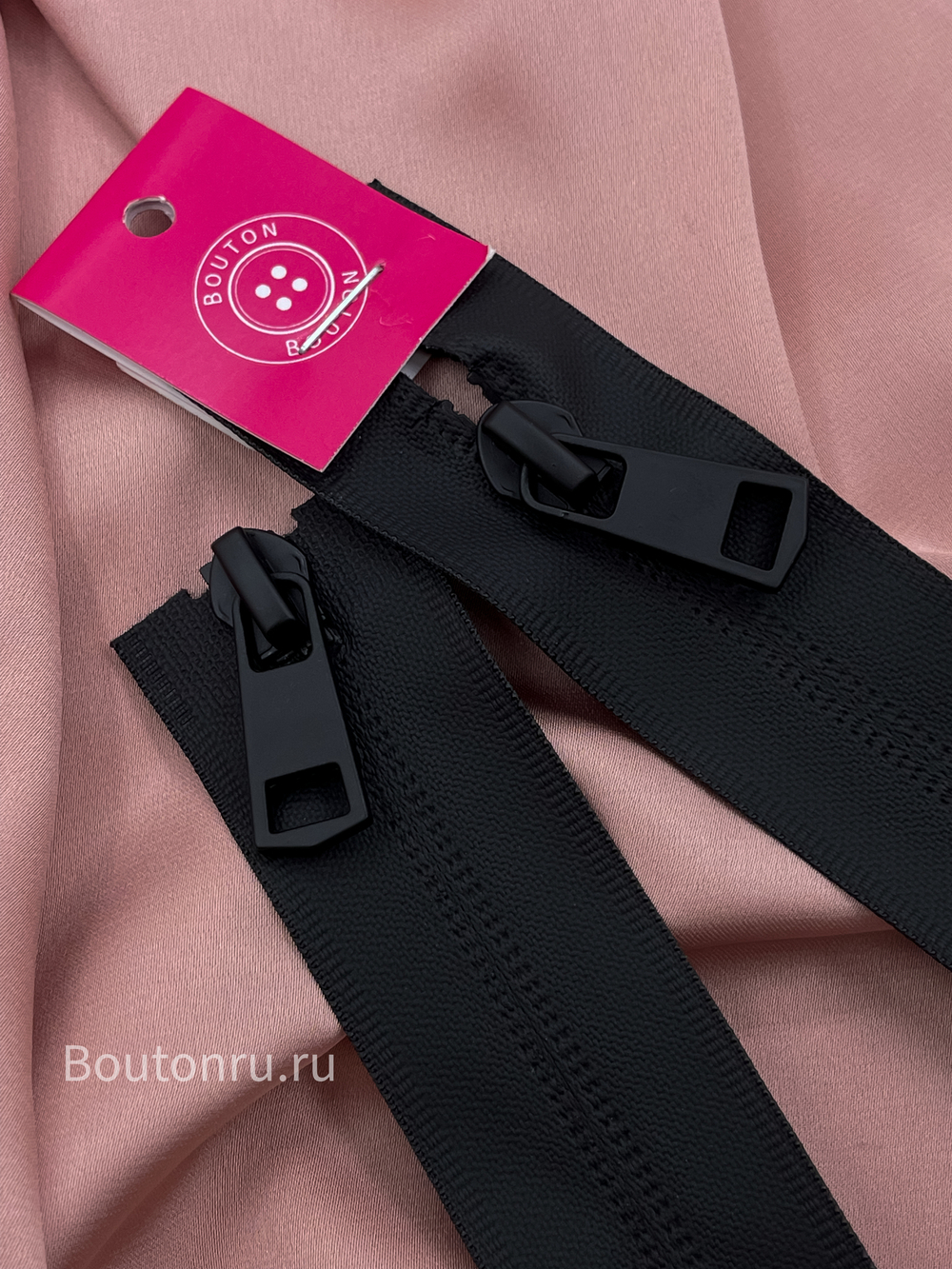 Молния водонепроницаемая черная двухзамковая