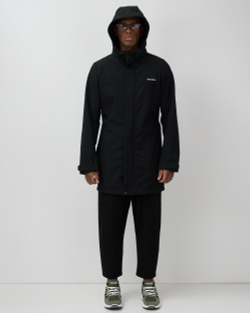 Парка спортивная мужская с капюшоном softshell черного цвета 9565Ch