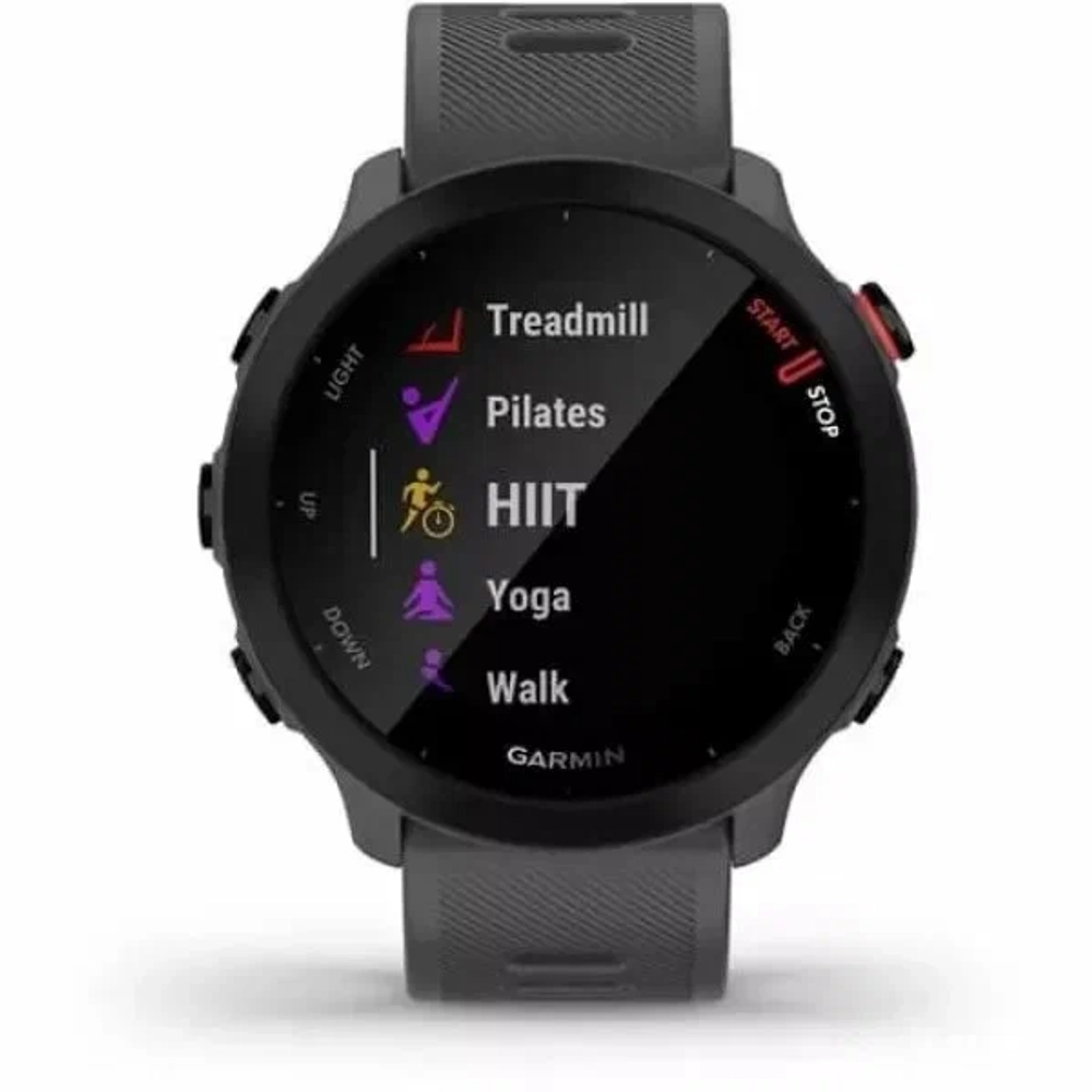 Смарт-часы Garmin Forerunner 55 42мм 1.04" LCD корп.серый рем.серый разм.брасл.:127-220мм (010-02562-13)