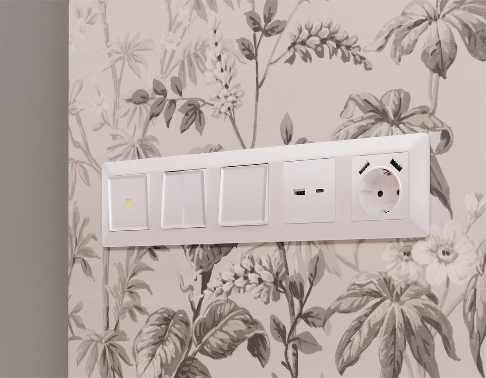 MA203050 Комплект механизма 2-кл выключателя с самовозвратом ALFA Жемчуг QUANT (AP2030, VM129)