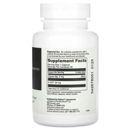 Для похудения и контроля веса DaVinci Laboratories of Vermont, 5-HTP, 50 мг, 90 капсул
