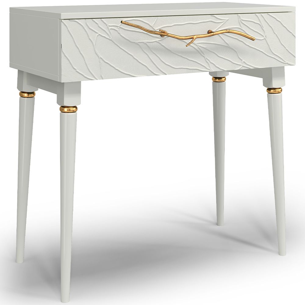 Консоль Арт Колор leaves Классик Голд Белый опал