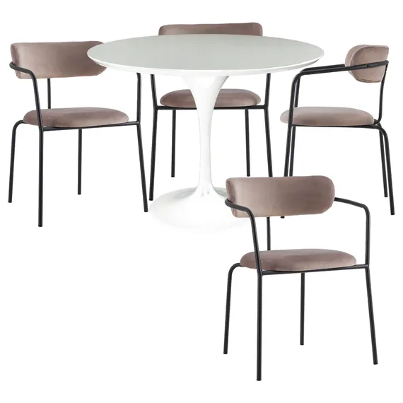 Стул Pedigree серо-бежевый велюр