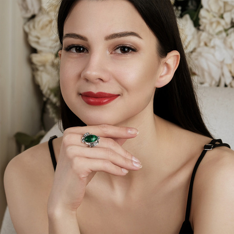 "Виньетка" кольцо в серебряном покрытии из коллекции "Самоцветы" от Jenavi