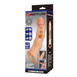 Телесный фаллоудлинитель с 3 вставками - 28 см. (Цвет: телесный)