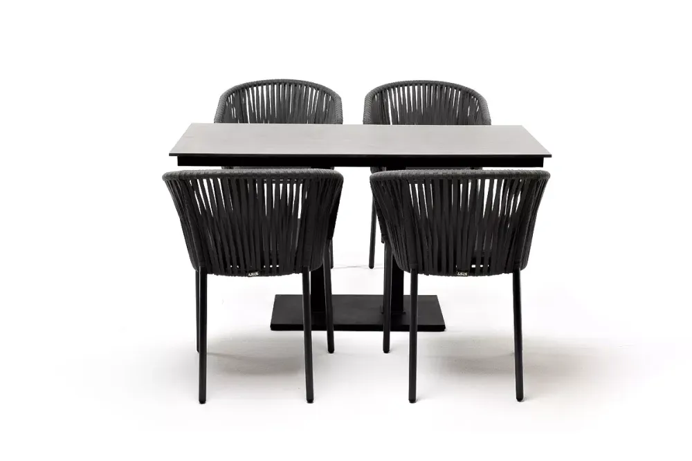 "Каффе Дабл" обеденная группа на 4 персоны, цвет "серый гранит"