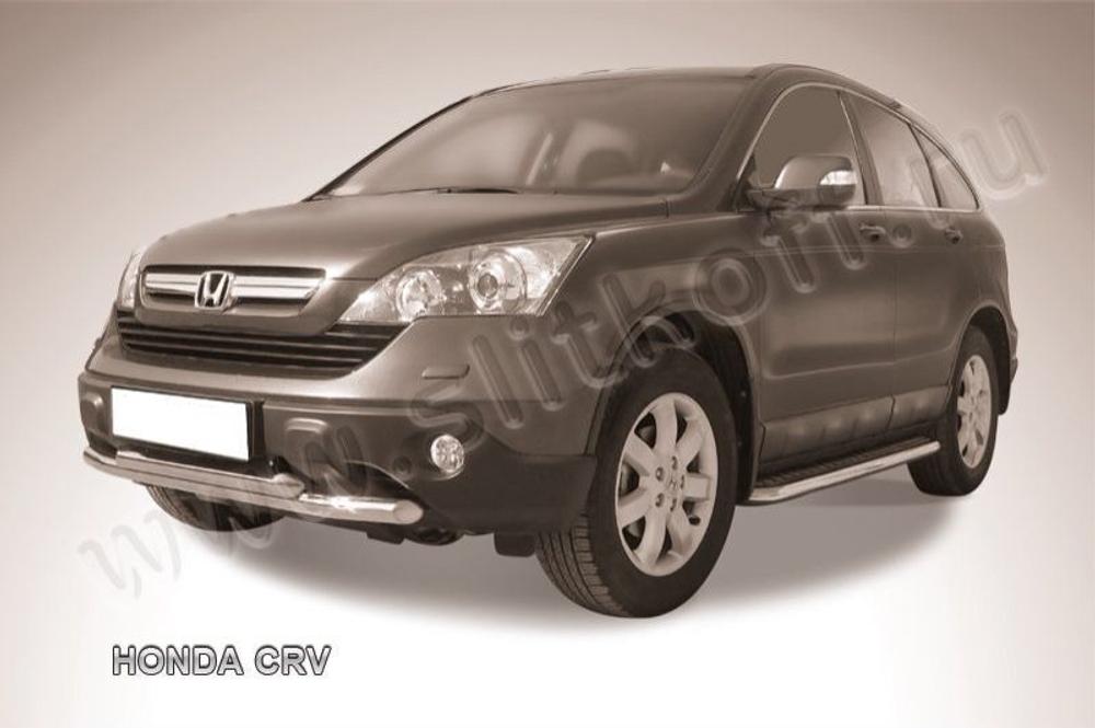 Защита переднего бампера (нержавейка) Honda CR-V (2006-2009) d57+d57