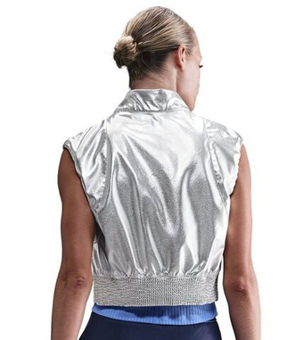 Женская теннисная жилетка Nike Court Slam Vest - metallic silver/black