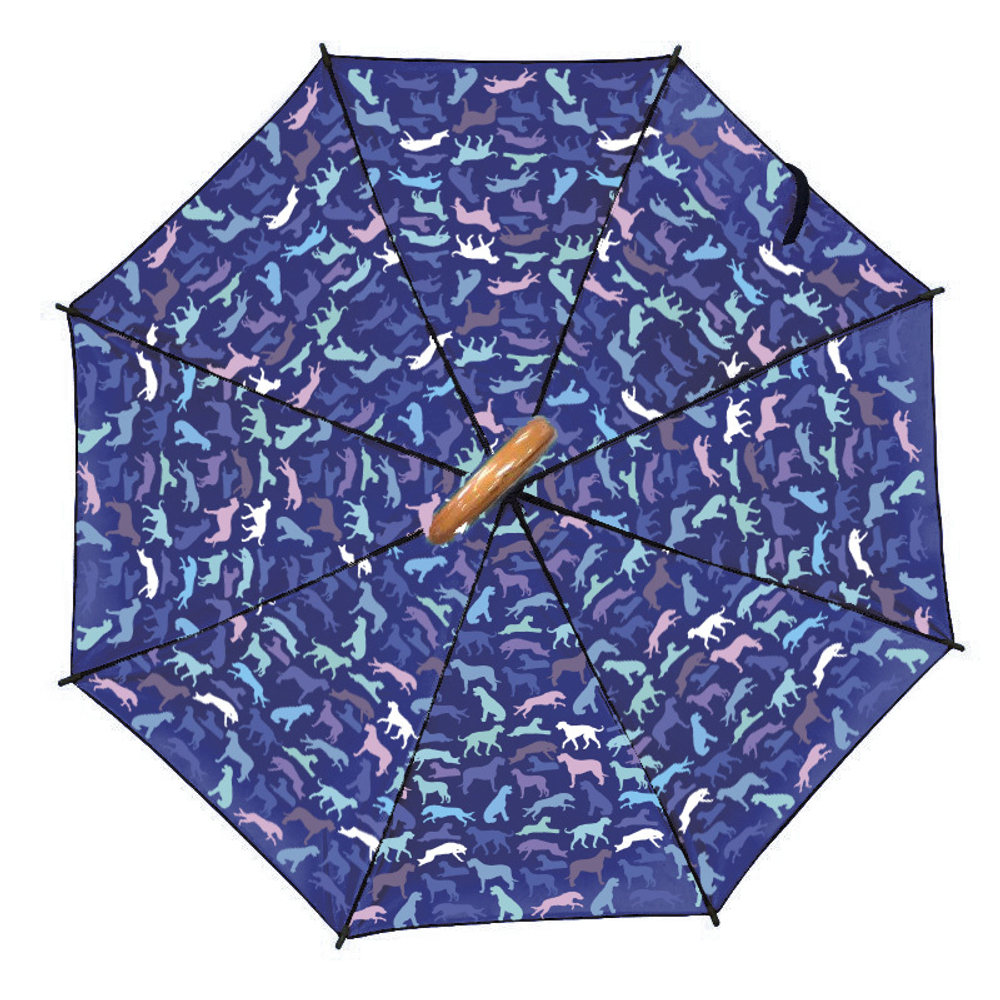 Зонт "Силуэты в синей палитре"