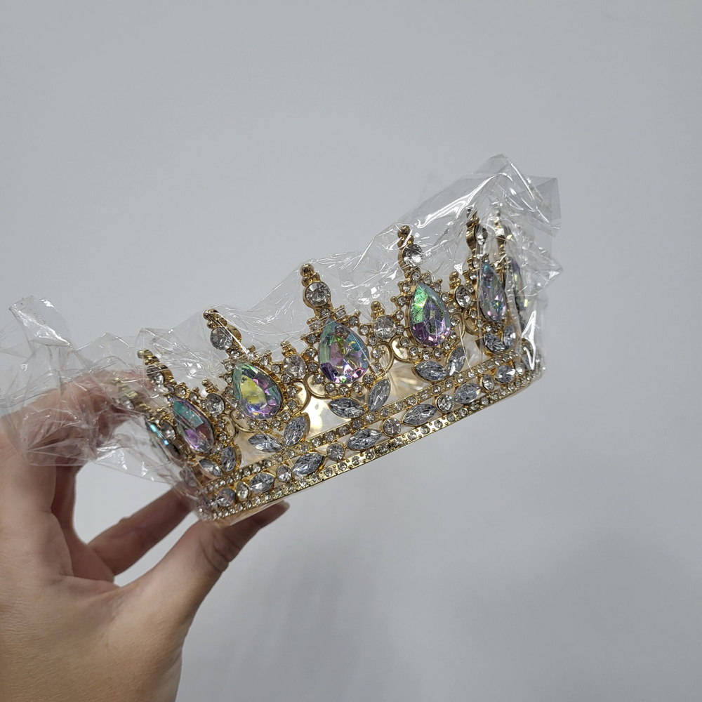  Корона Золотая Голограмма камни, диаметр низа 12,5 см