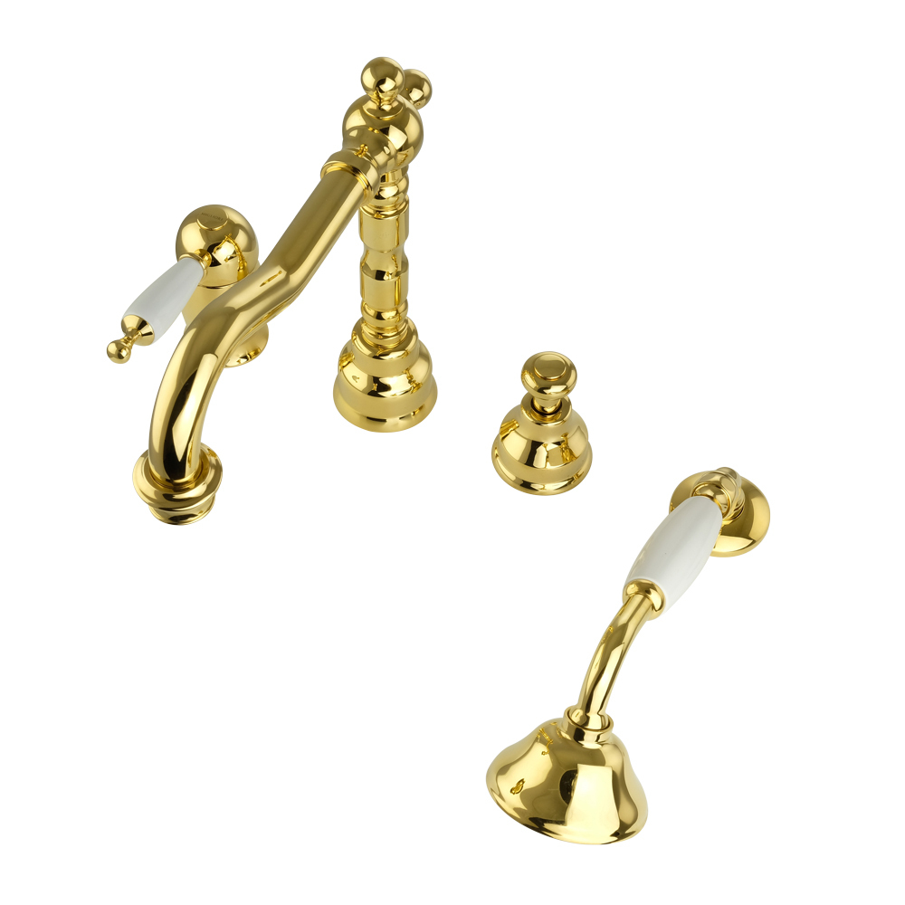 Смеситель на борт ванны 4 отв.  Migliore Oxford 19165 золото