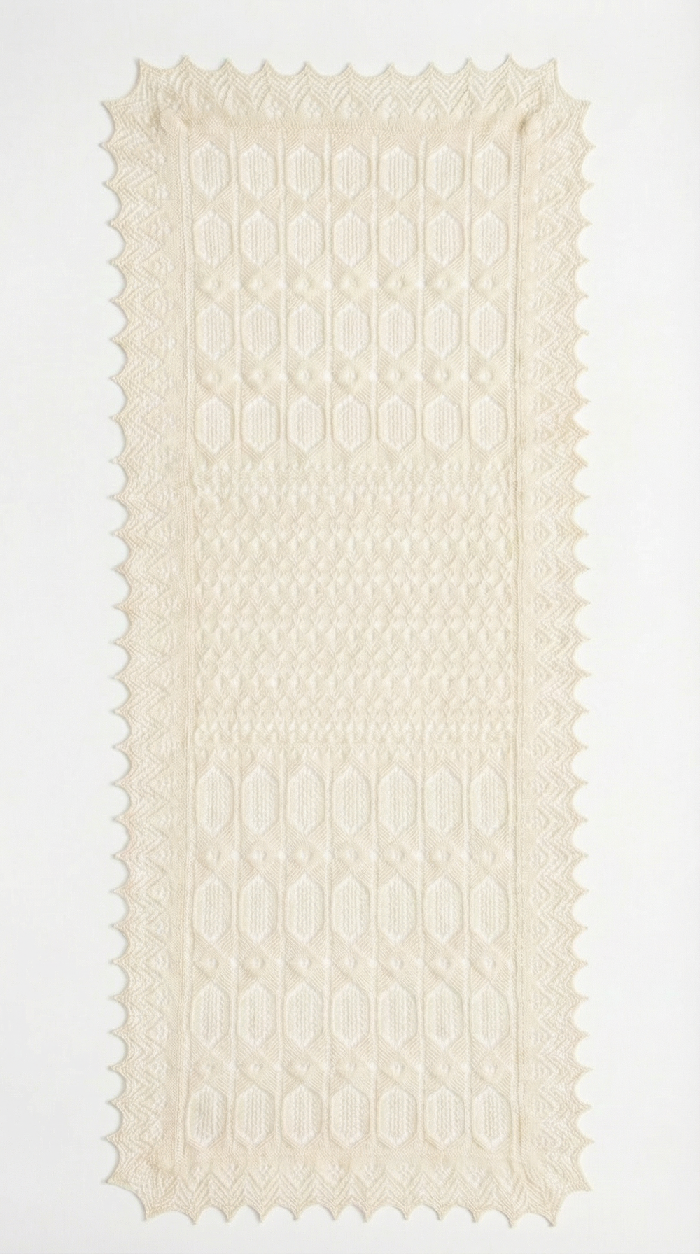 Палантин "Северные узоры" из ультрамягкого оренпуха - Черный