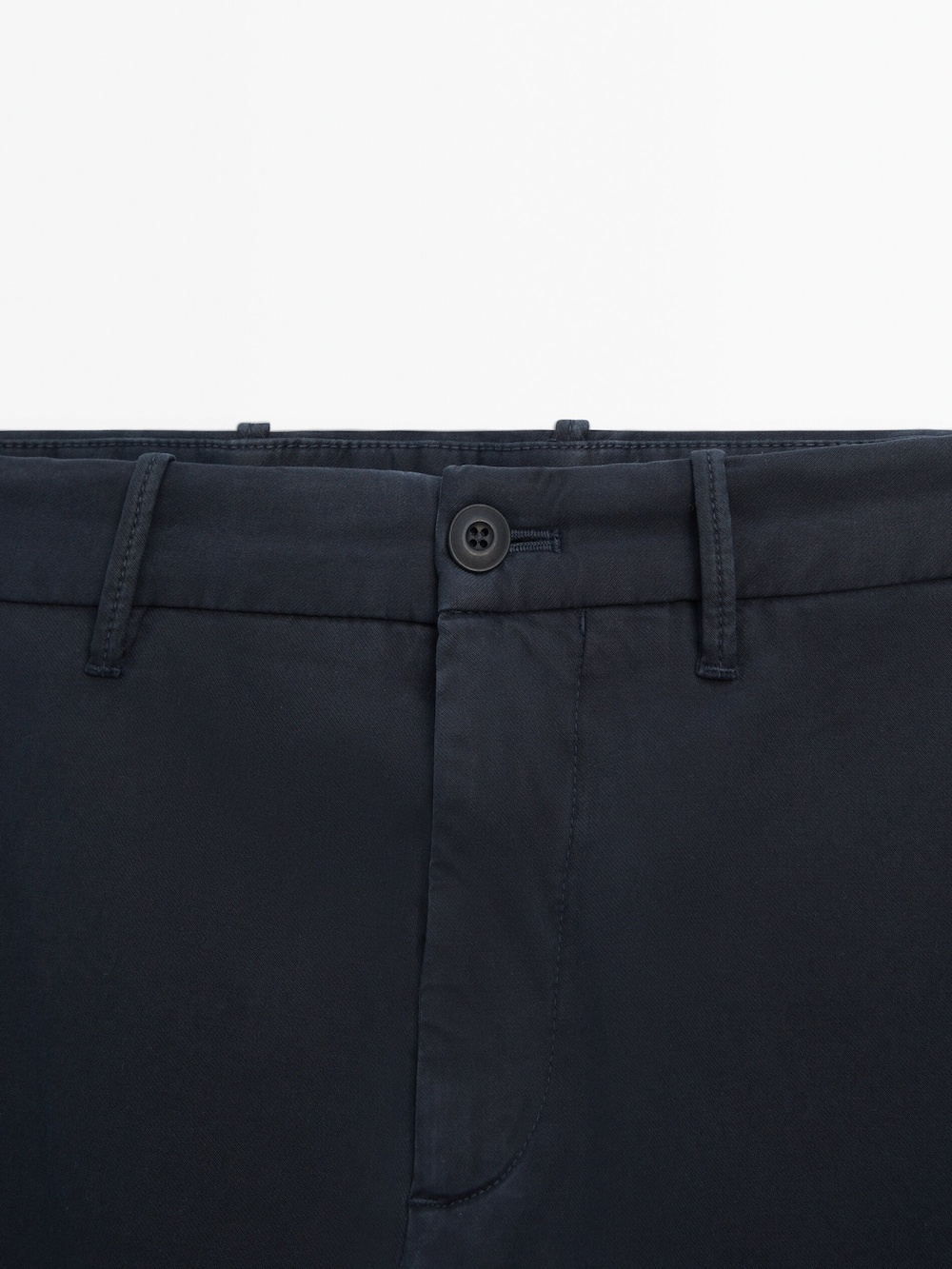 Massimo Dutti Зауженные брюки чинос из трикотина, темно-синий