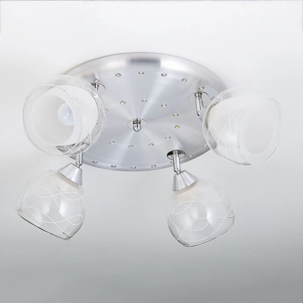 Citilux Самба CL158142 Люстра с поворотными плафонами Алюминий Хром