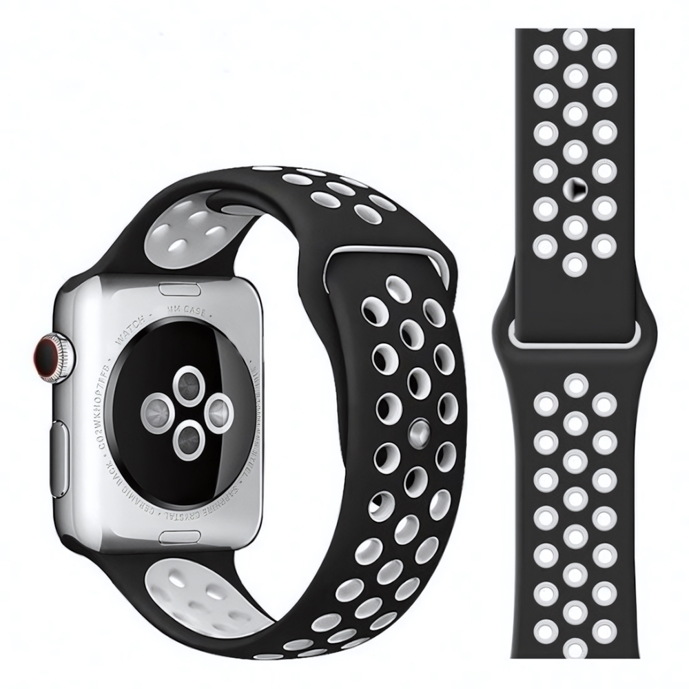 Спортивный ремешок для Apple Watch 38/40мм, 011840 Синий + белый