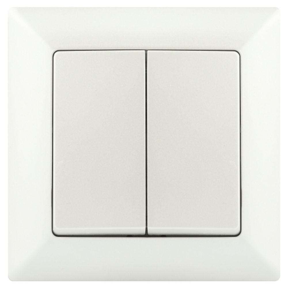 Выключатель Intro Solo 4-104-06 двухклавишный 10А-250В, IP20, СУ, перламутр