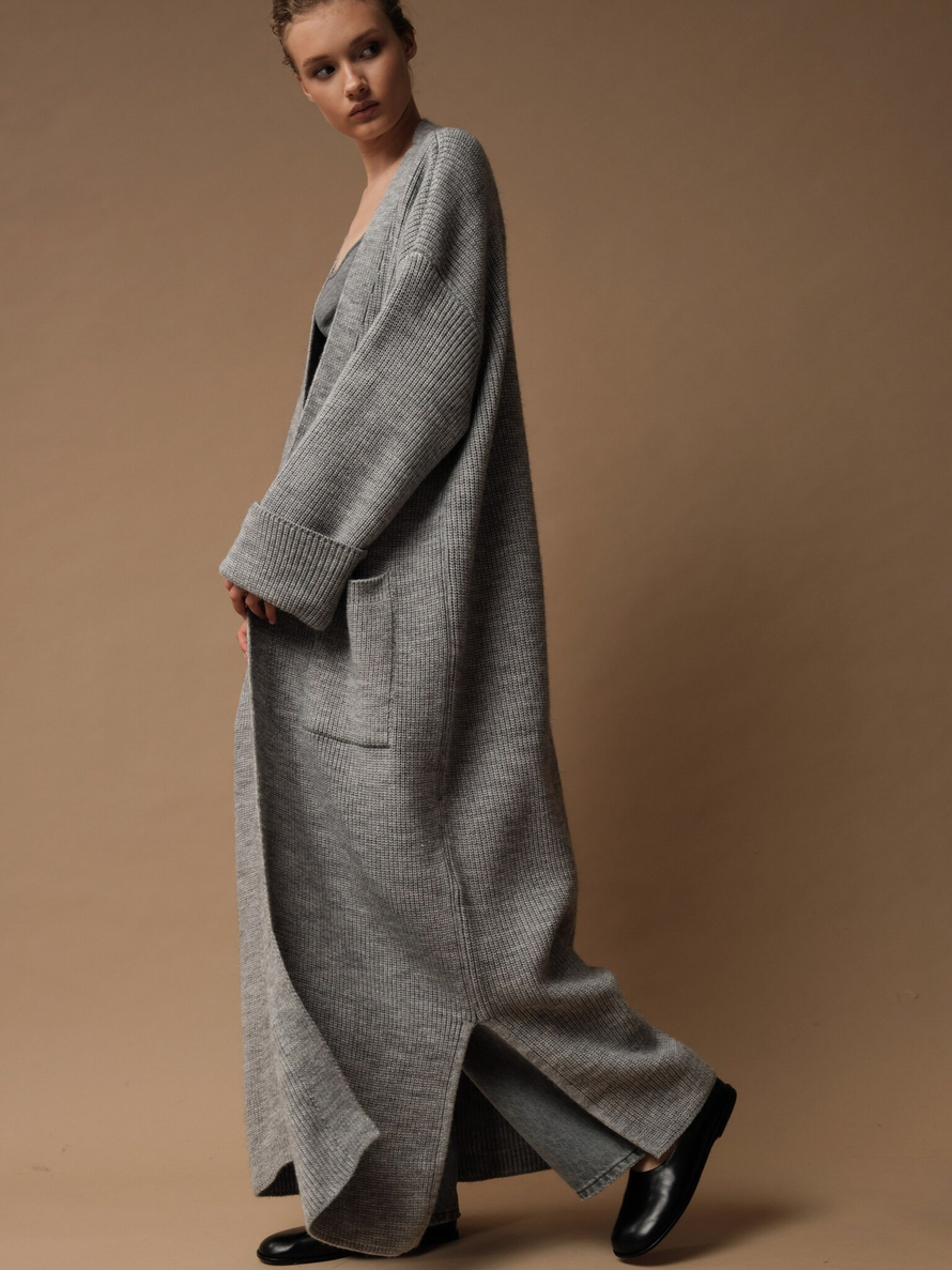 C0153-07 Кардиган женский светло-серый dbr