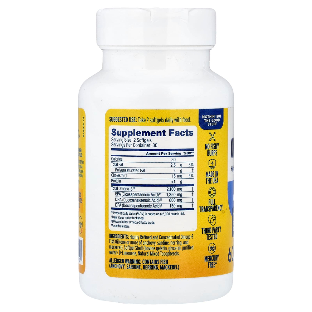 OceanBlue, Professional, омега-3 2100®, с апельсиновым вкусом, 60 капсул (1050 мг в 1 капсуле)