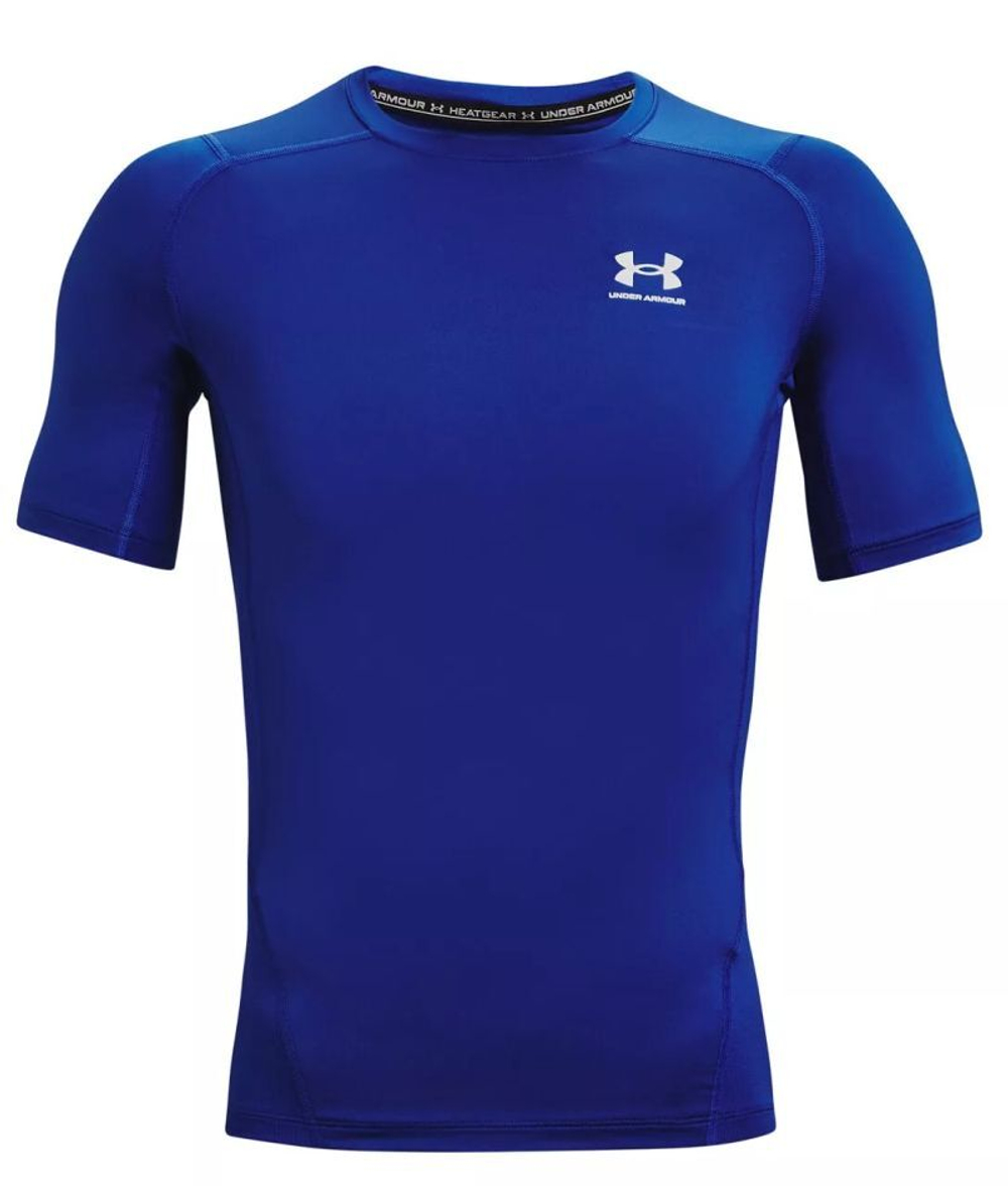 Мужская теннисная футболка Under Armour Men's HeatGear Armour Short Sleeve - небесный