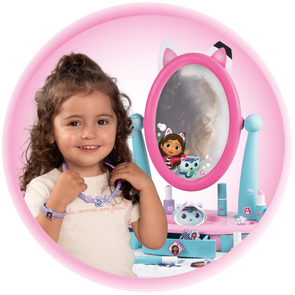 Smoby - Кошачий домик Gabi - Туалетный столик 2в1 с стульчиком + 12 аксессуаров 320254