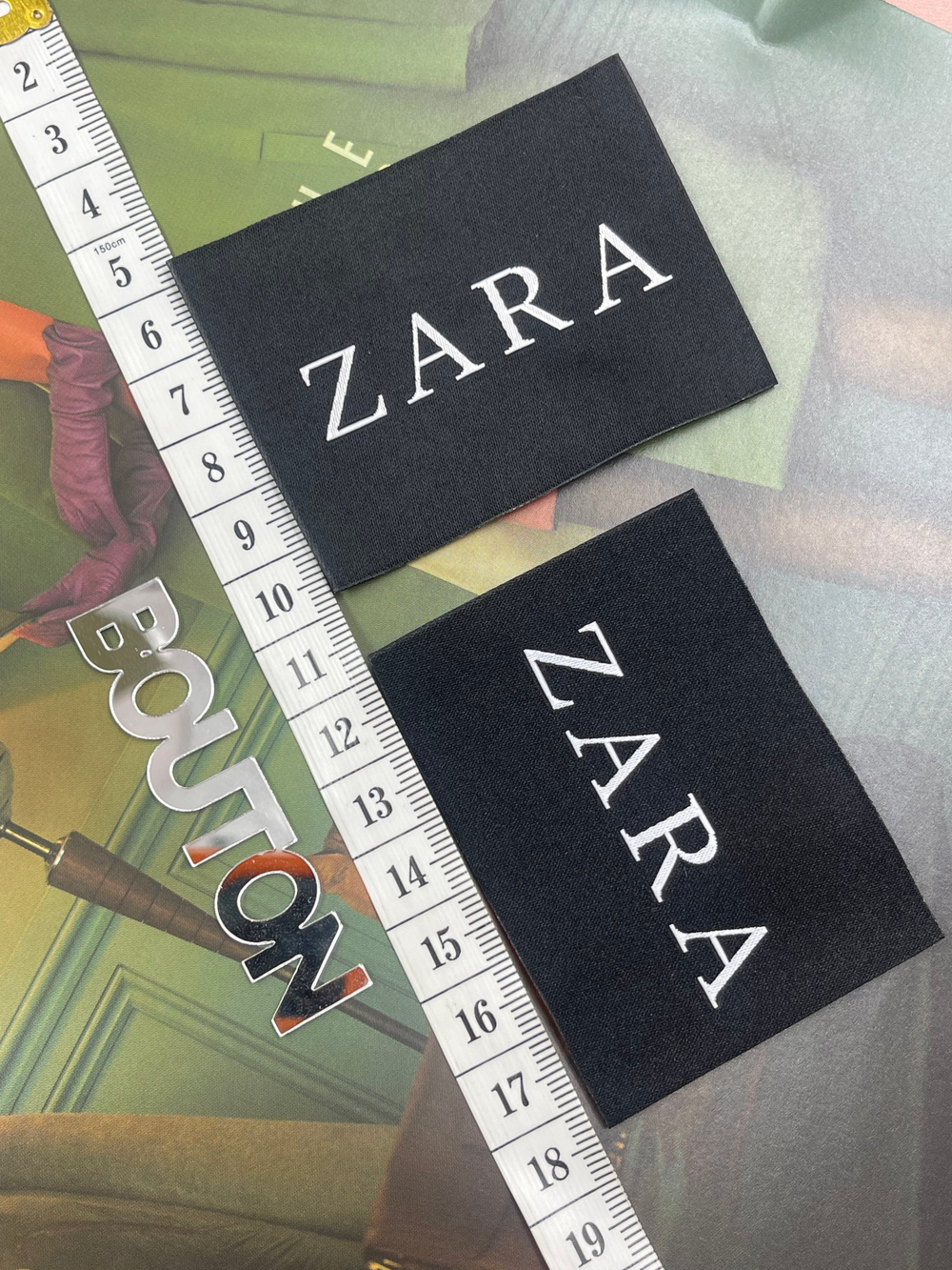 Бирка Za. Зара чёрная большая 69х50 мм