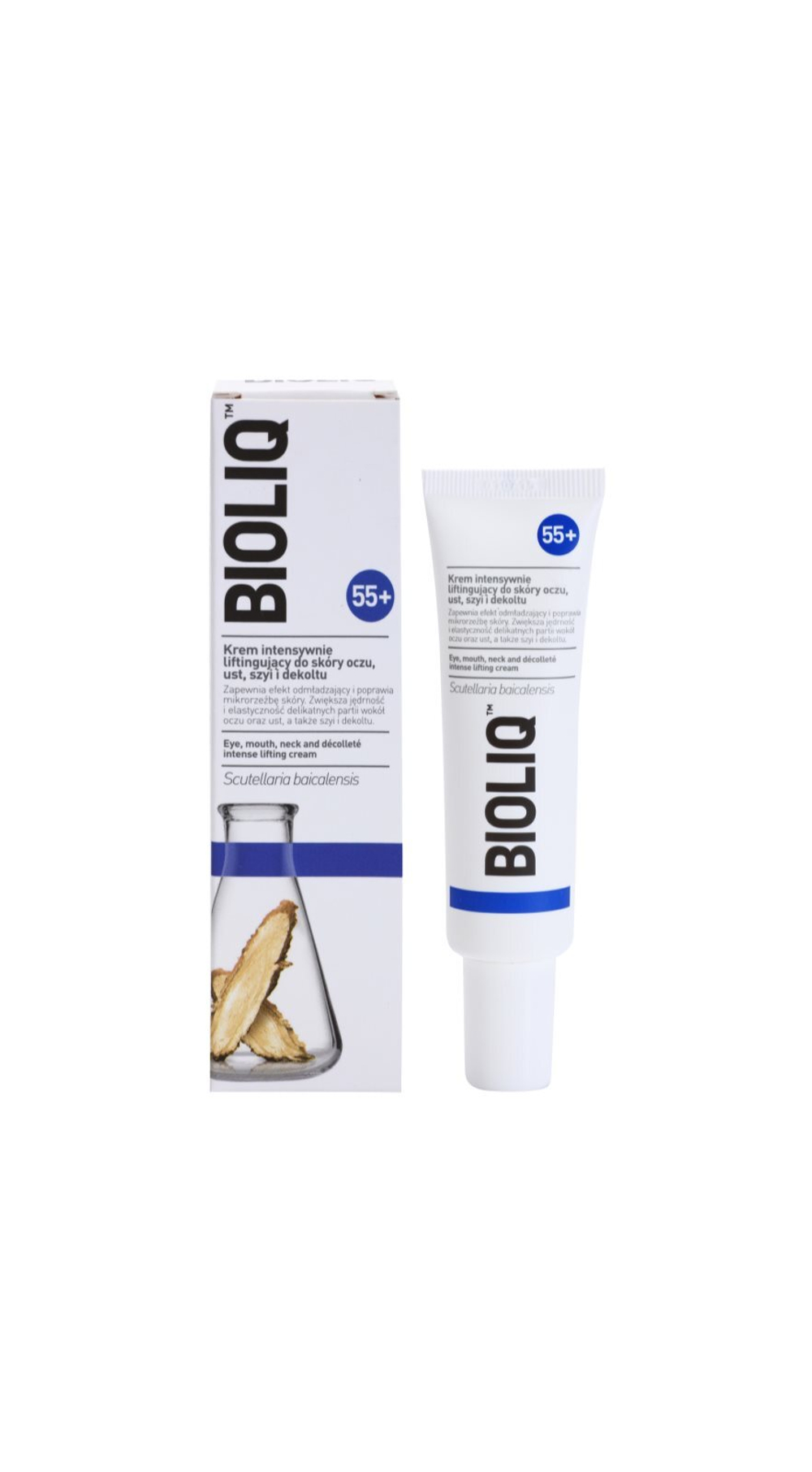Bioliq 55+ - интенсивный лифтинг-крем для нежной части кожи вокруг глаз и губ, а также шеи и зоны декольте /   30  ml  / GTIN 5906071023458