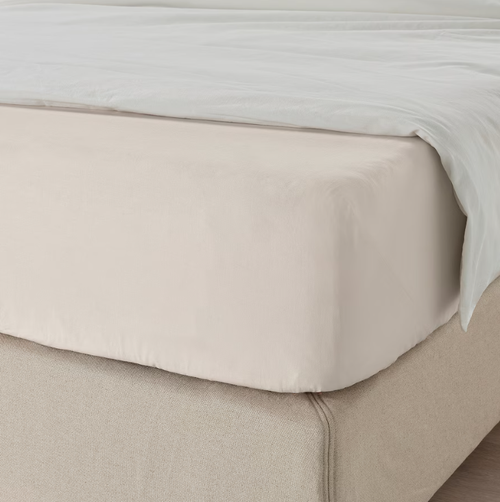 DVALA ДВАЛА Простынь на резинке, бежевый, 80х200 см