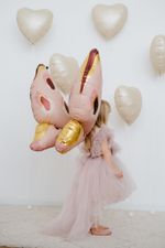 Шар 3D (45''/114 см) фигура Бабочка Карнавальные крылья Розовый (БГ-40)