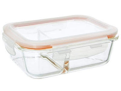 Контейнер 1л стеклянный 2-х секционный "Gusto" с герметичной крышкой