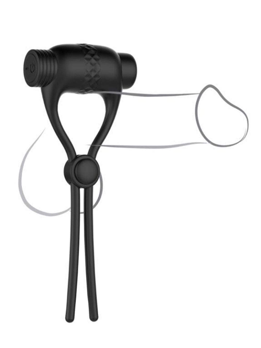 Черное перезаряжаемое эрекционное вибролассо №01 Vibrating Cock Ring (Цвет: черный)