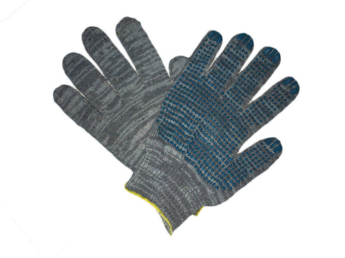 Перчатки с ПВХ "Точка" (5 нитей, 10 класс) графит