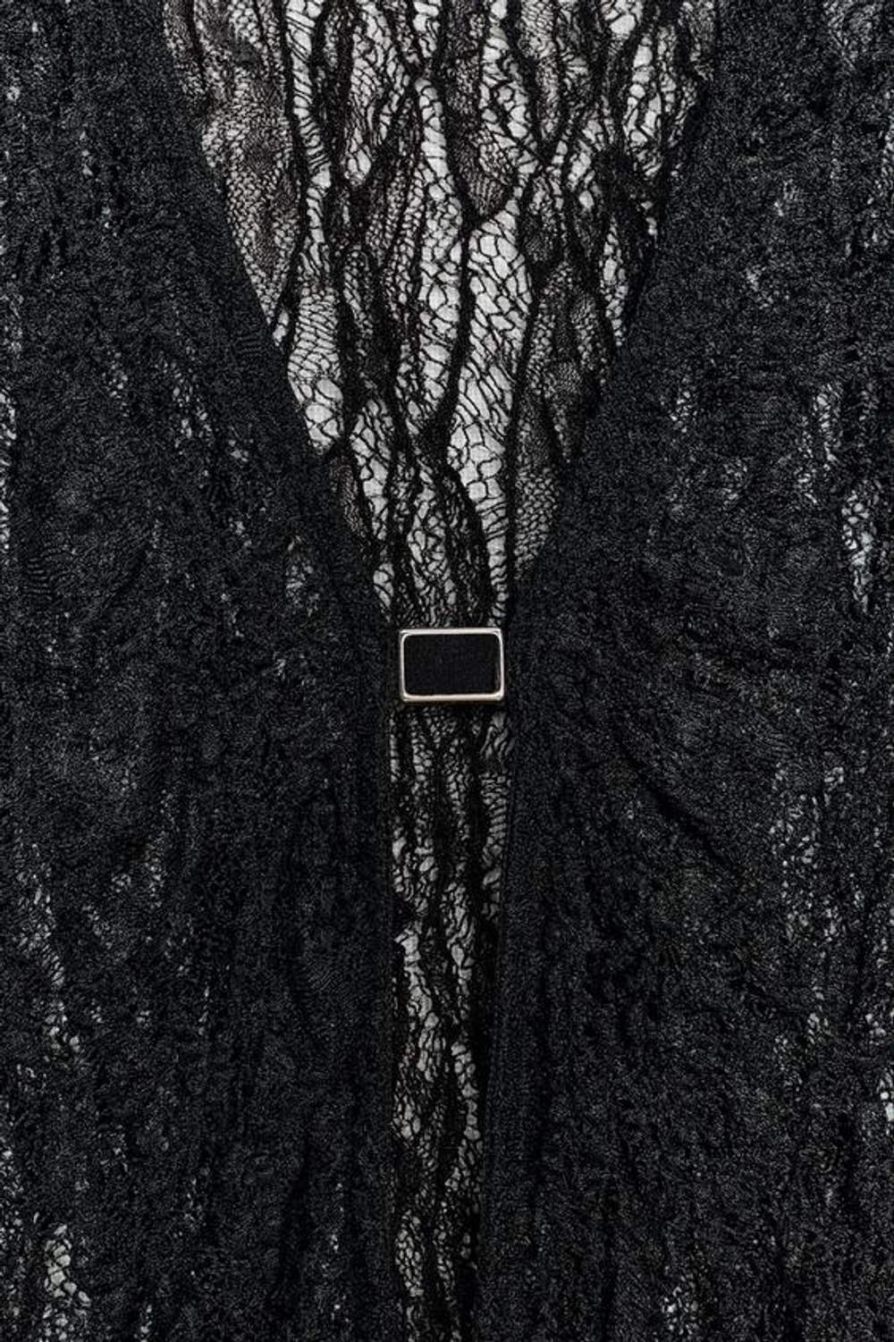 ZARA КРУЖЕВНОЙ ТОП С ПРЯЖКОЙ, ЧЕРНЫЙ