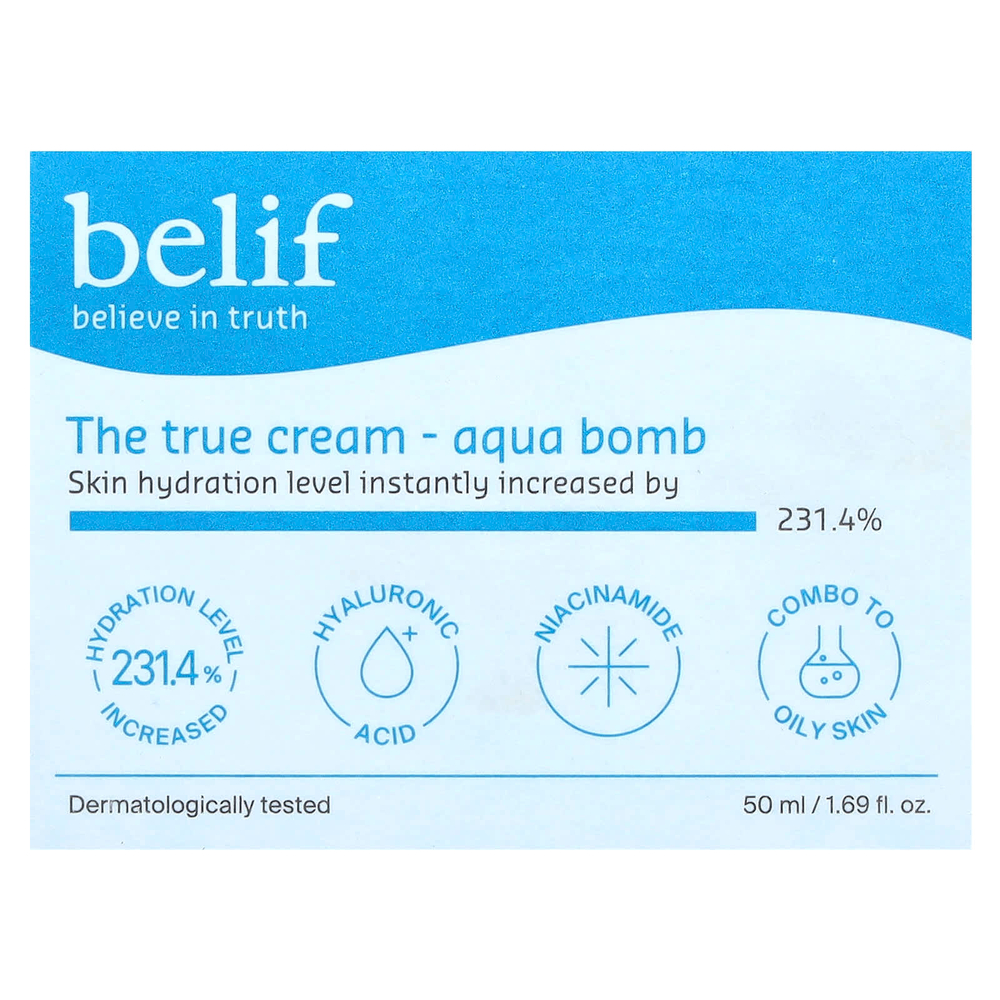 belif, The True Cream, Aqua Bomb, 50 мл (1,69 жидк. унц.)
