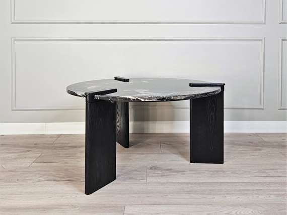 Журнальный столик SC133B, Ø80х42 см, черный мрамор