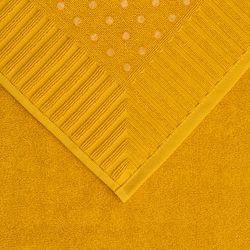 Коврик для ванной с фактурным бортиком цвета охры из коллекции Essential, 50х80 см