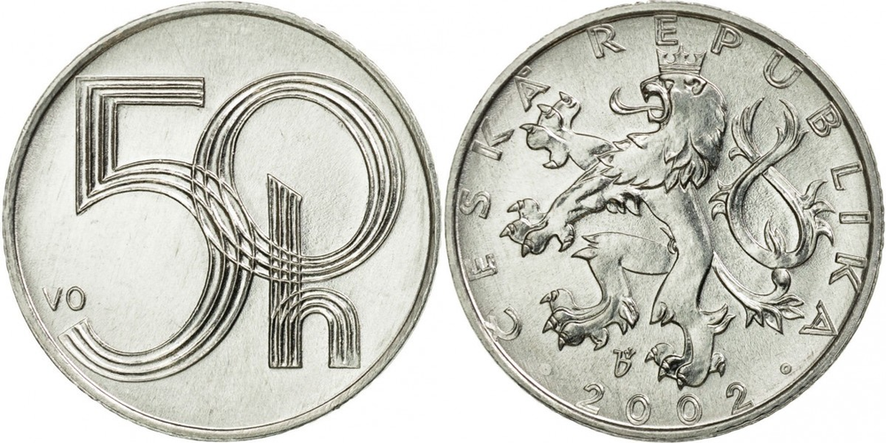 Чехия 50 геллеров, 1993-2008 Лев XF